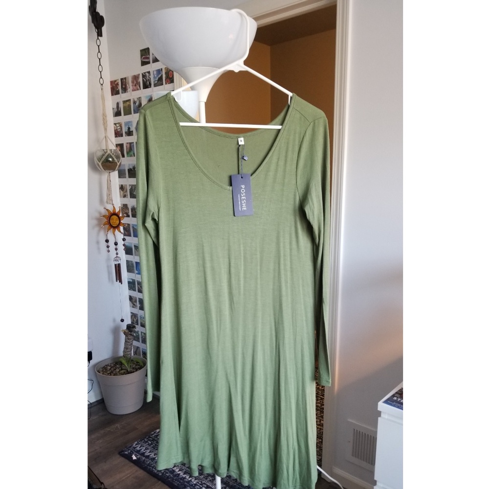 Green Long Sleeve Dress